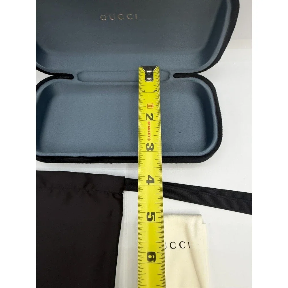 Gucci Velvet Eyeglasses Sunglasses Case w/ Pouch & Cloth Authentic Black Set